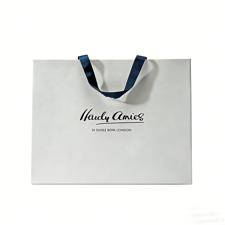 Close-up detail of Reinforced Handles Retail Gift Bag with custom logo printing