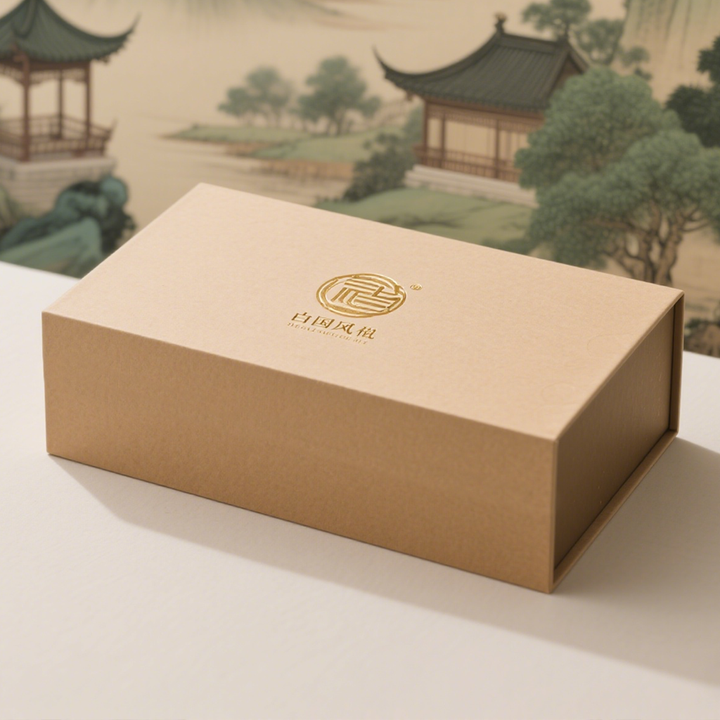 Close-up detail of Landscape Art Print Art Collection Box with custom logo printing