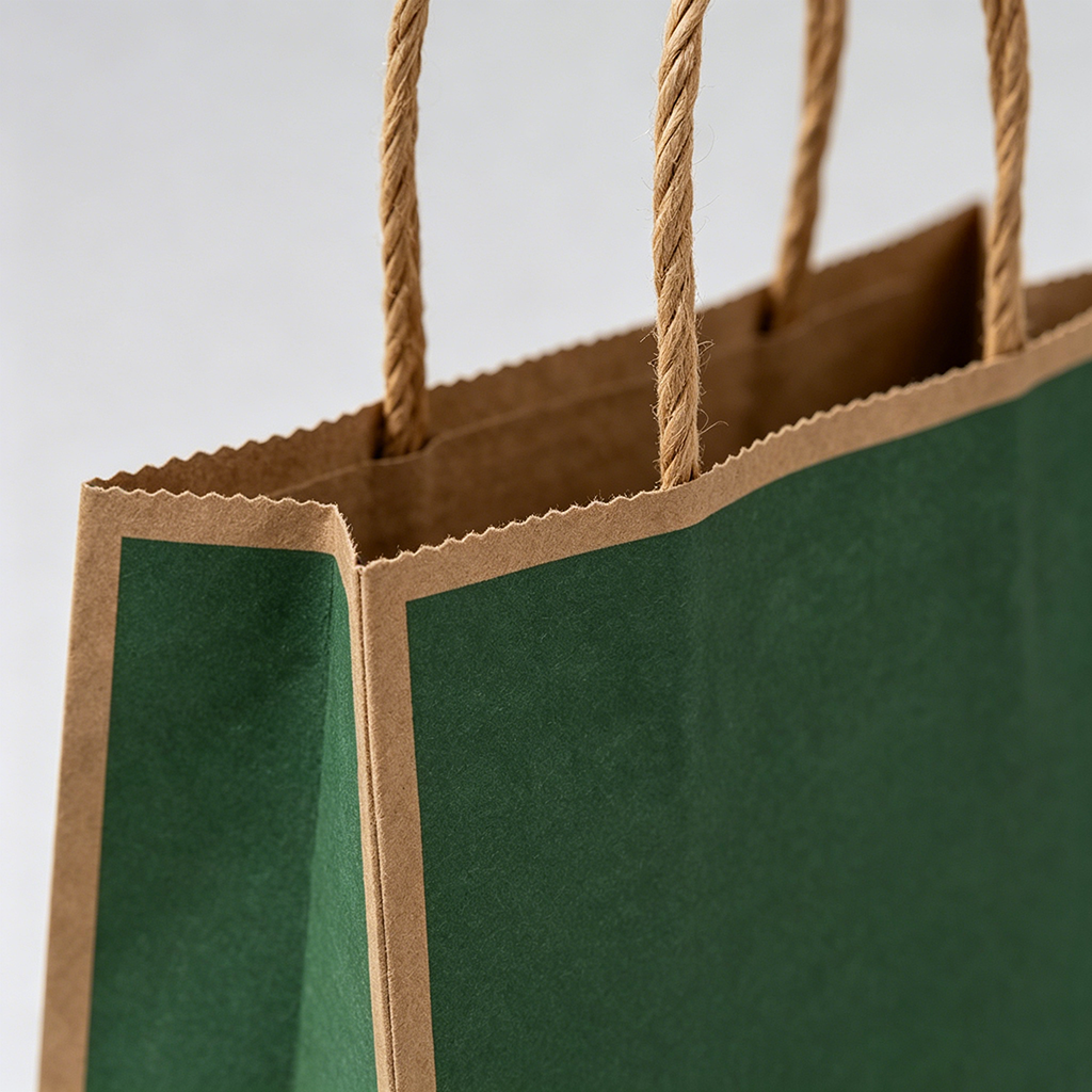 Kraft Carrier Bag - Custom Logo Print Detail | Ruisheng Packaging