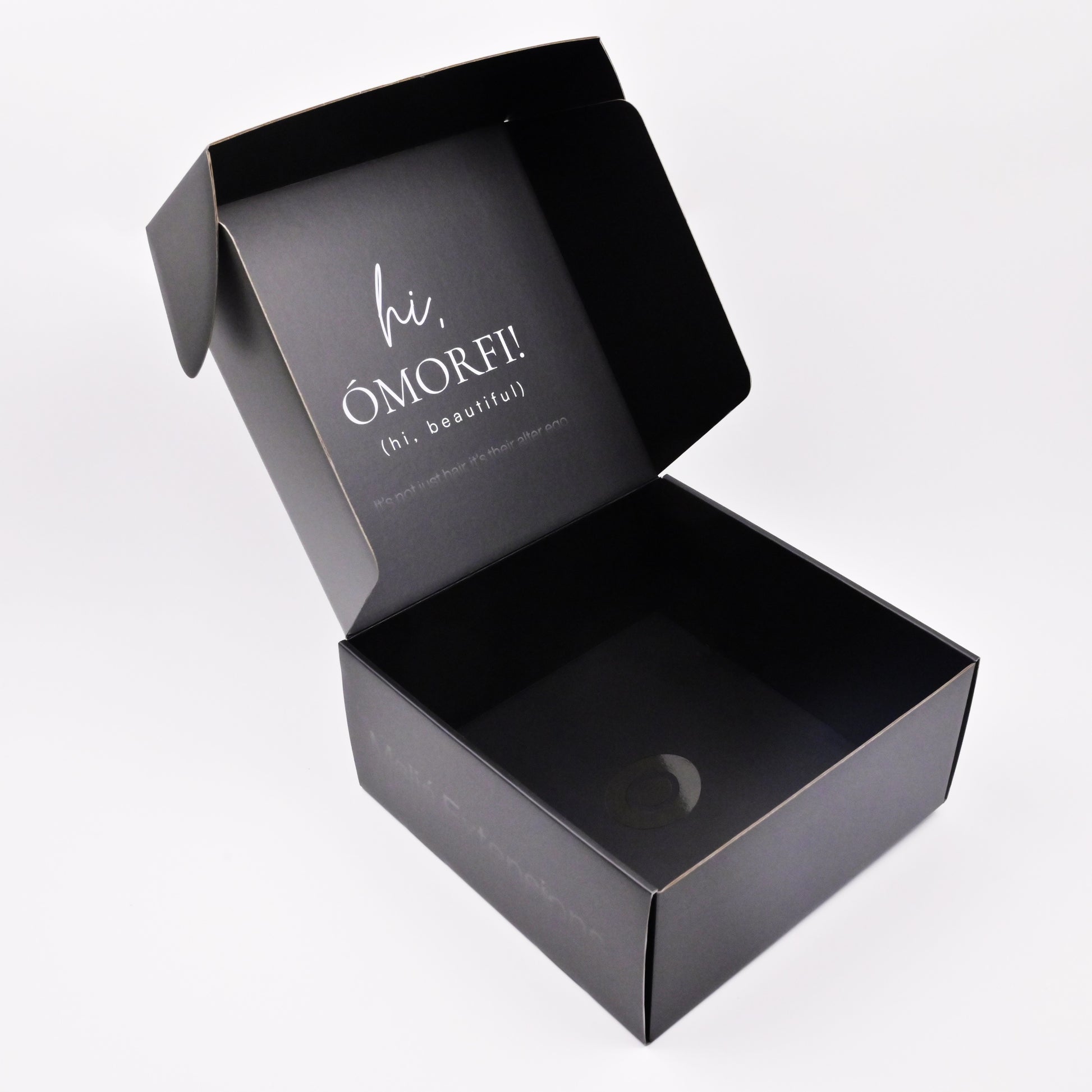 Black mailer box detail texture minimalist professional packaging