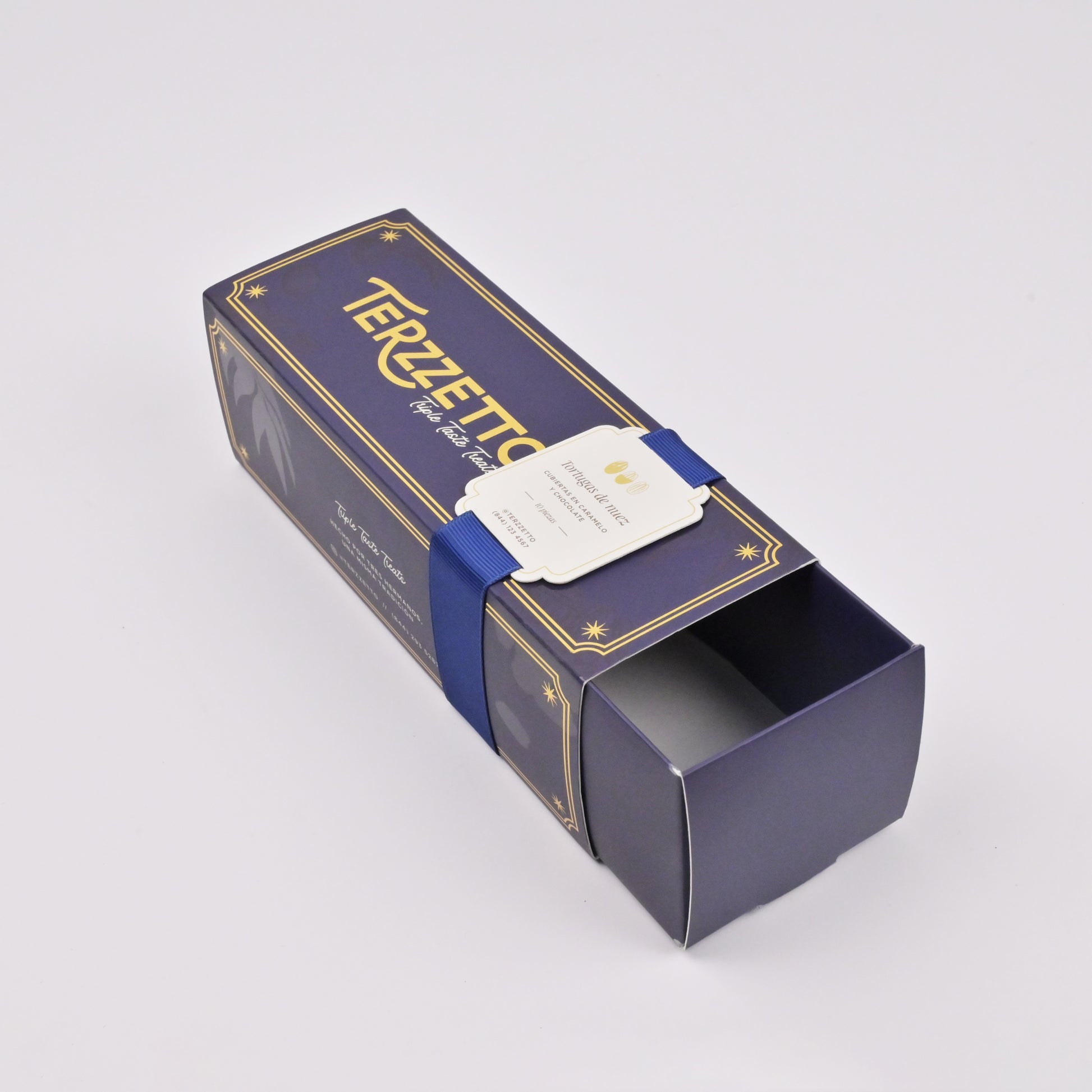 Drawer box interior view showing smooth sliding mechanism and ribbon