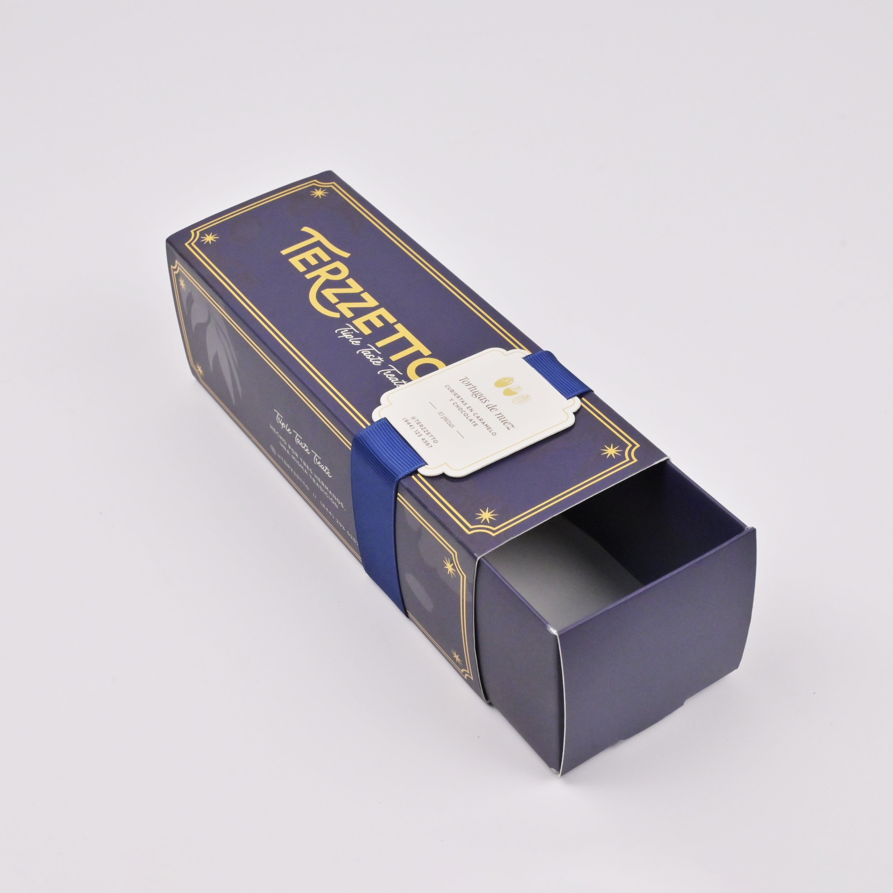 Drawer box interior view showing smooth sliding mechanism and ribbon