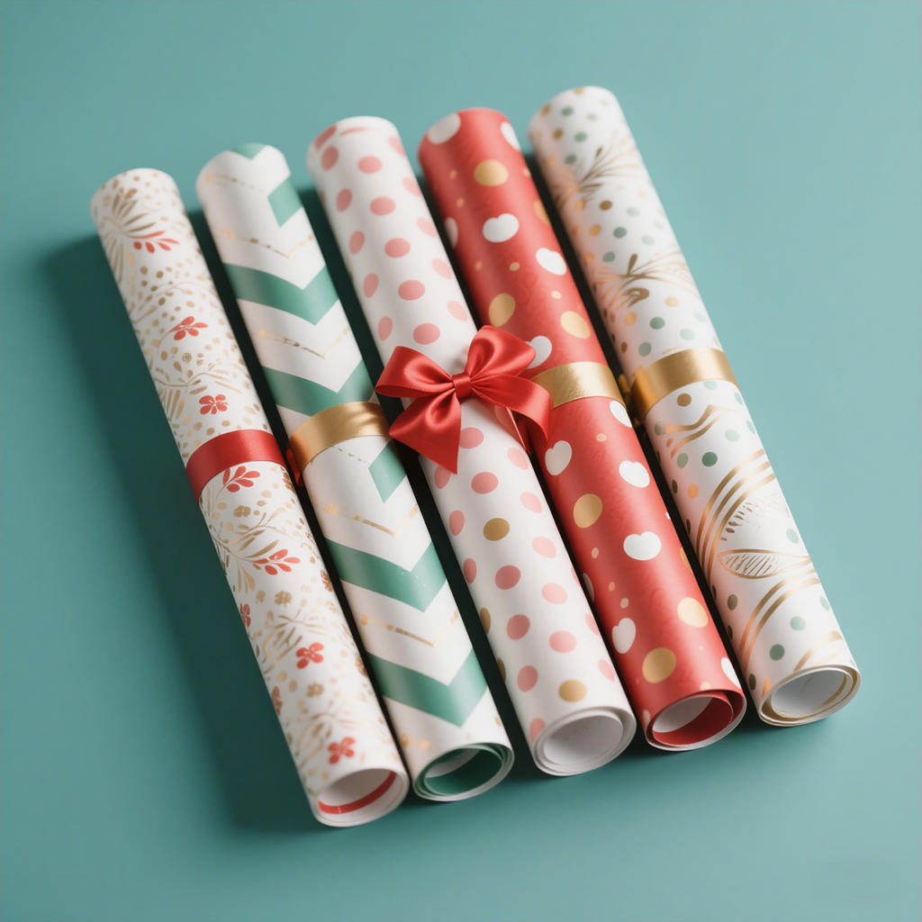 Lightweight Coated Paper | Festive Pattern | Christmas Wrapping Paper