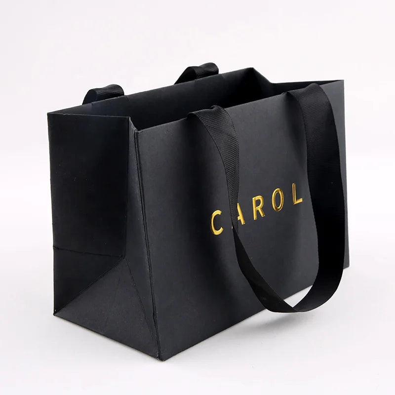 Close-up detail of Custom Brand Print Retail Shopping Bag with custom logo printing