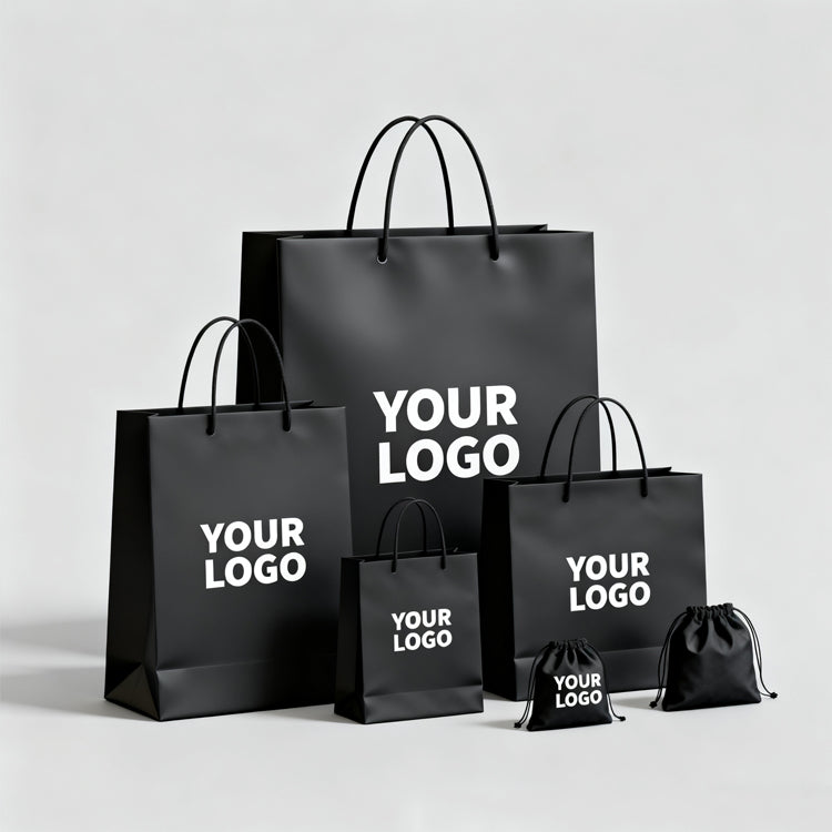 Sustainable recycled kraft paper shopping bags with sturdy twisted handles
