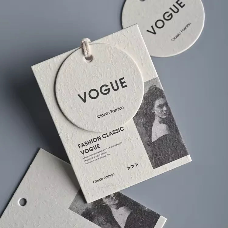 Close-up detail of Eco-Friendly Ink Sustainable Hang Tag with custom logo printing