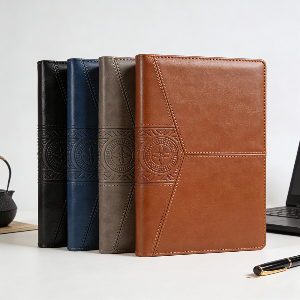 Close-up detail of Debossed Logo Business Journal Notebook with custom logo printing