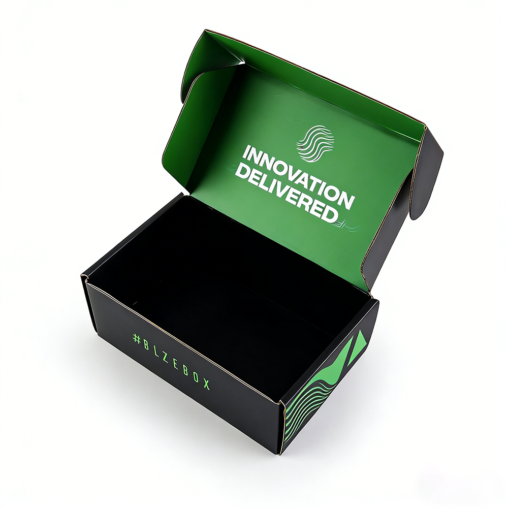 Close-up detail of Foldable Design Footwear Packaging Box with custom logo printing