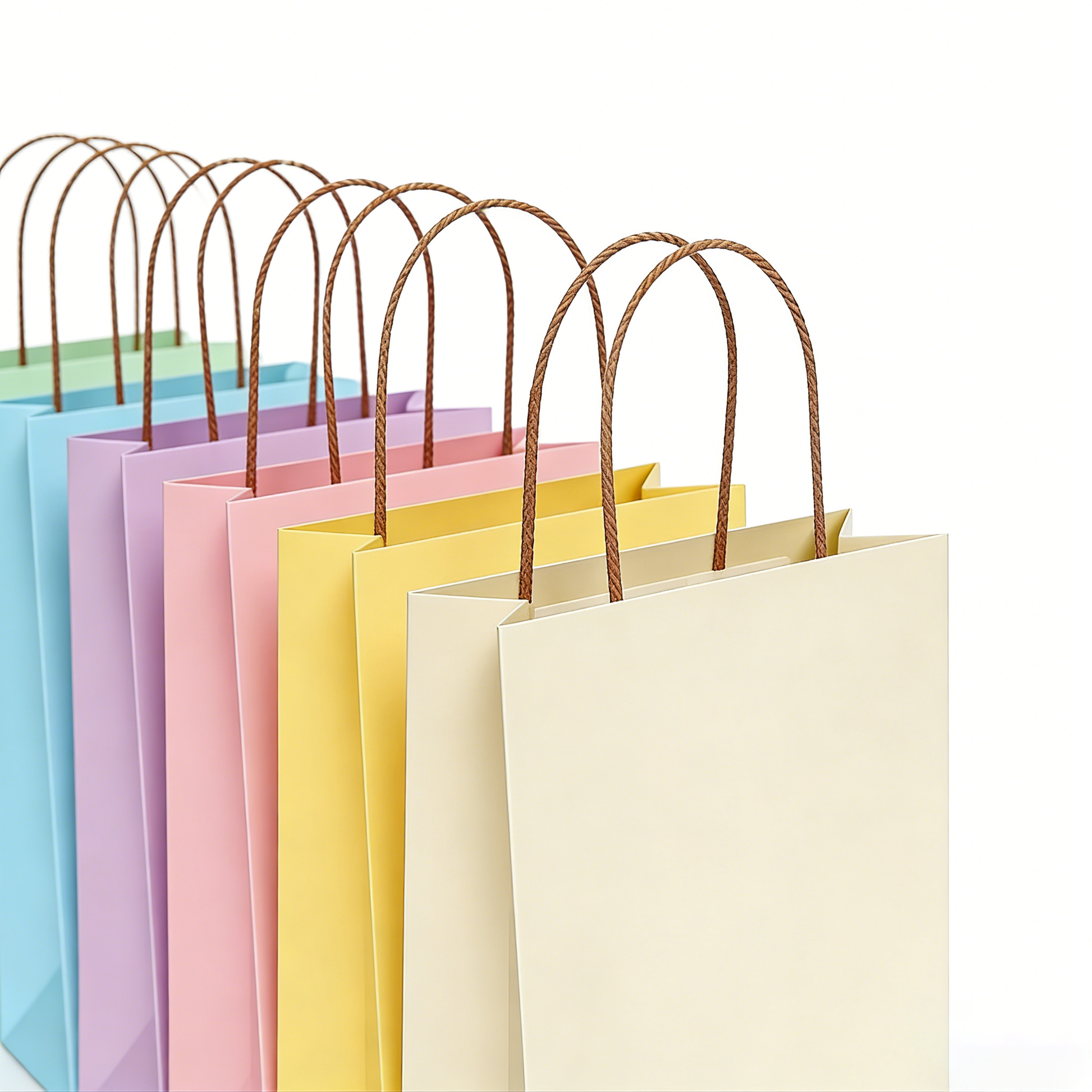 Custom printed luxury paper shopping bags with premium handles