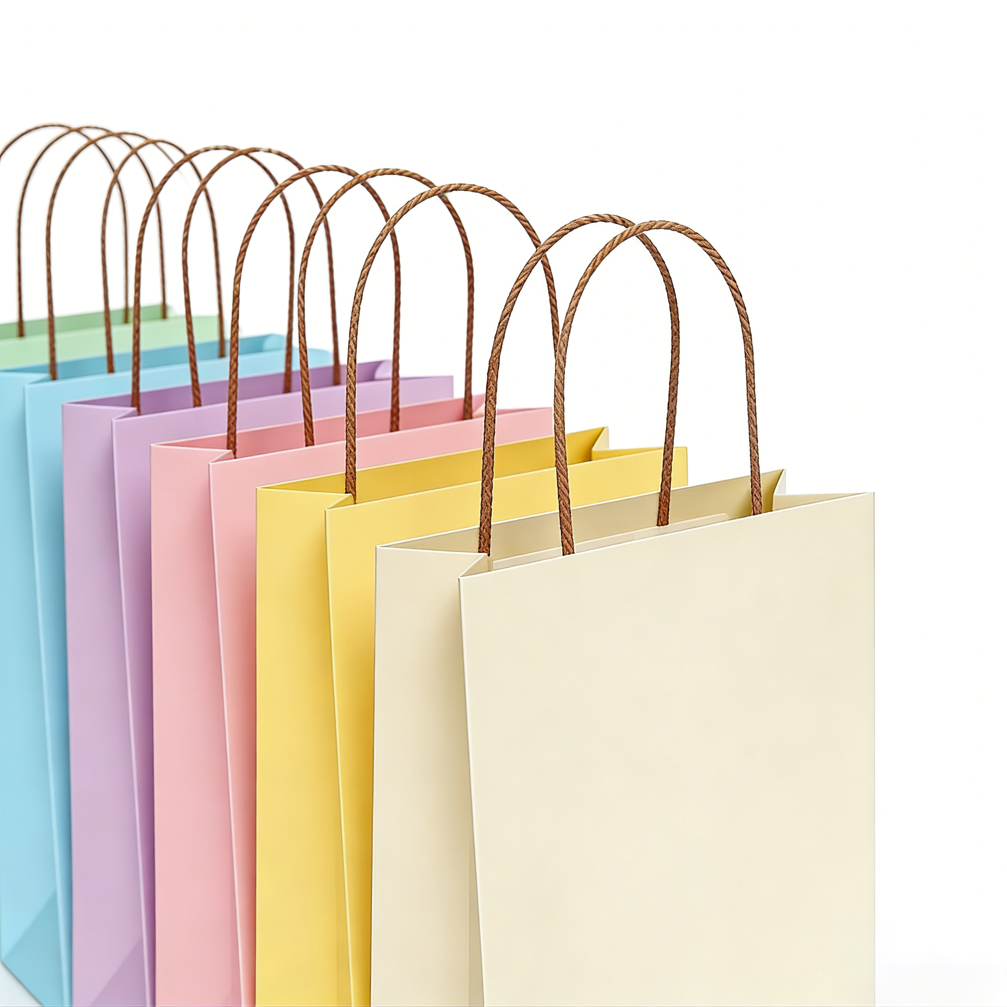 Custom printed luxury paper shopping bags with premium handles
