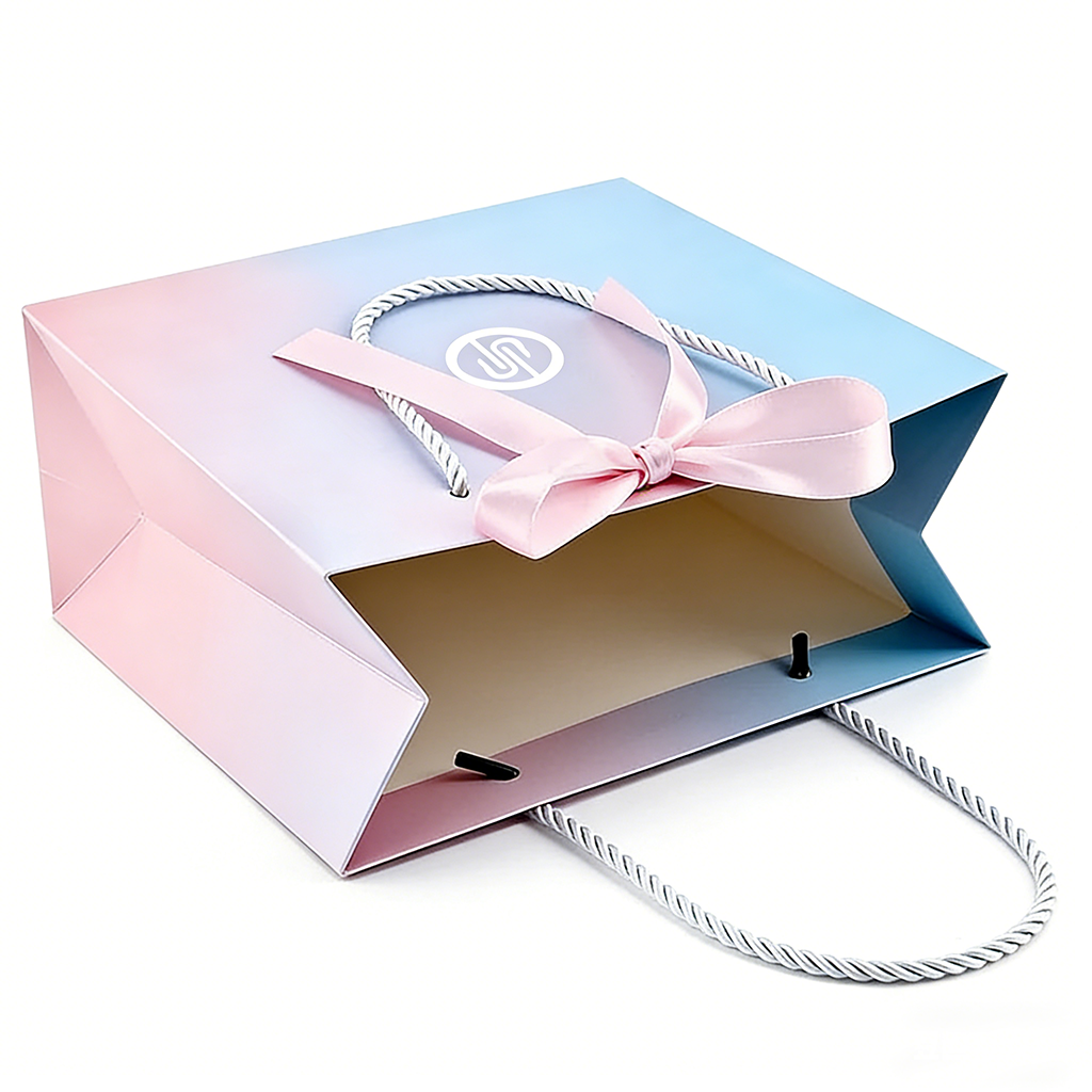 Elegant White Art Paper Retail Shopping Bag