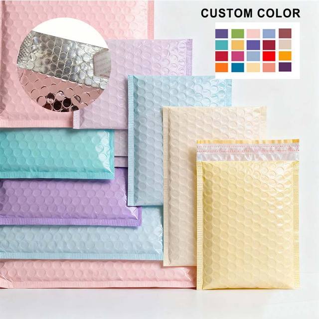 Colorful bubble poly mailer bags bulk custom print packaging