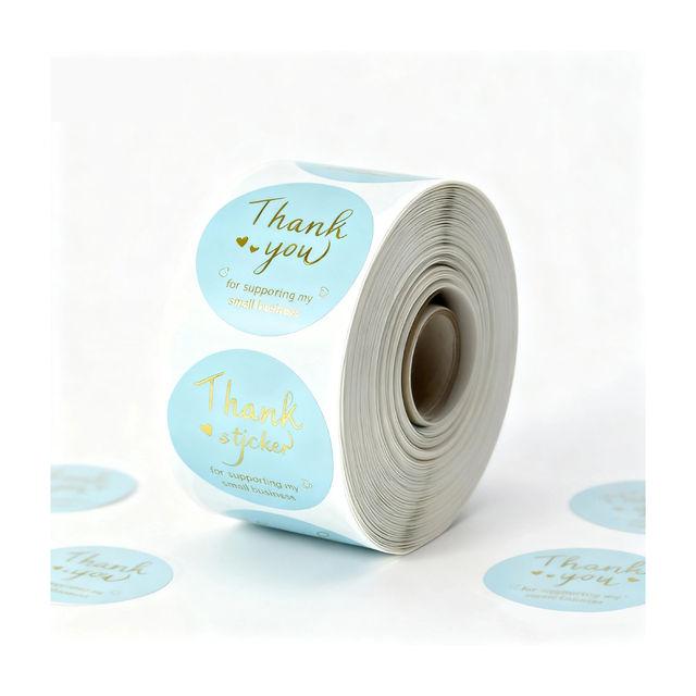Custom thank you sticker roll packaging seal label wholesale