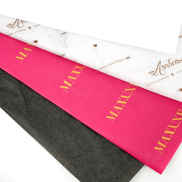 Branded tissue paper wrapping for apparel retail packaging wholesale